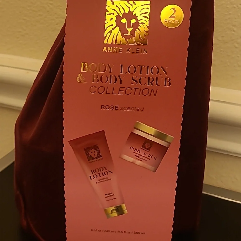Anne Klein Rose Scented Body Lotion & Scrub Set
